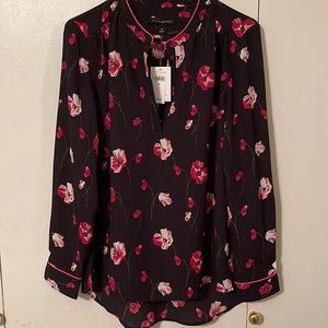 BANANA REPUBLIC. RED POPPY BLOUSE. SIZE M